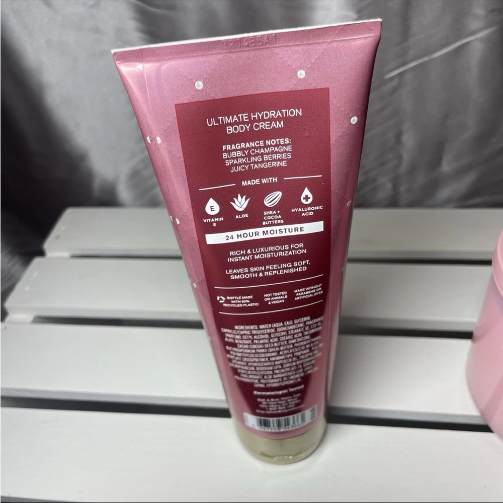 Champagne Toast Bath and Body Works White Barn Wax Candle + Body Cream Set of 2 - Picture 4 of 4